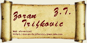 Zoran Trifković vizit kartica